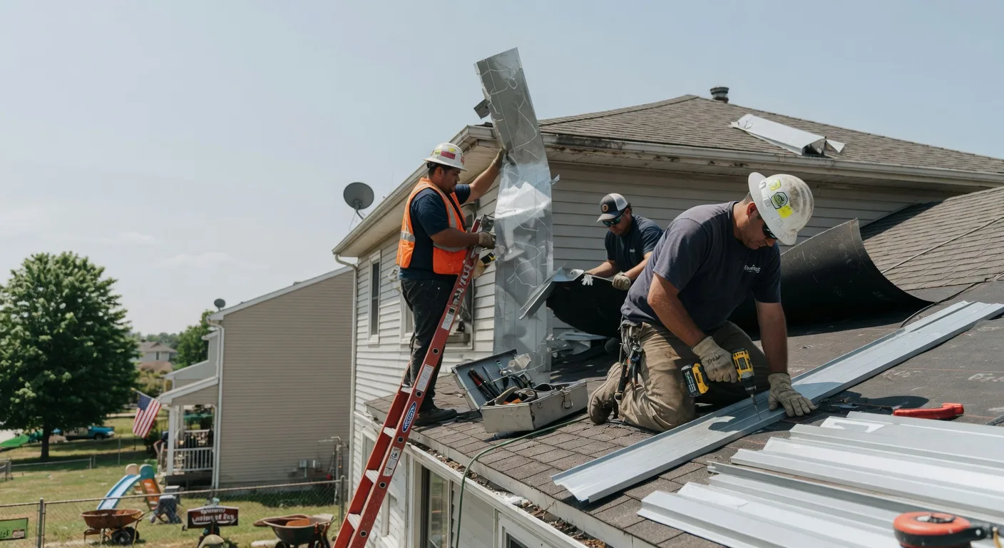Storm Damage Metal Roof Repair in South Barre, VT